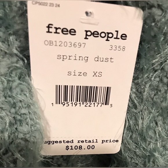 Free People Fuzzy Sweater Pullover Icing V Spring Dust Size XS Extra Small New - Picture 10 of 14
